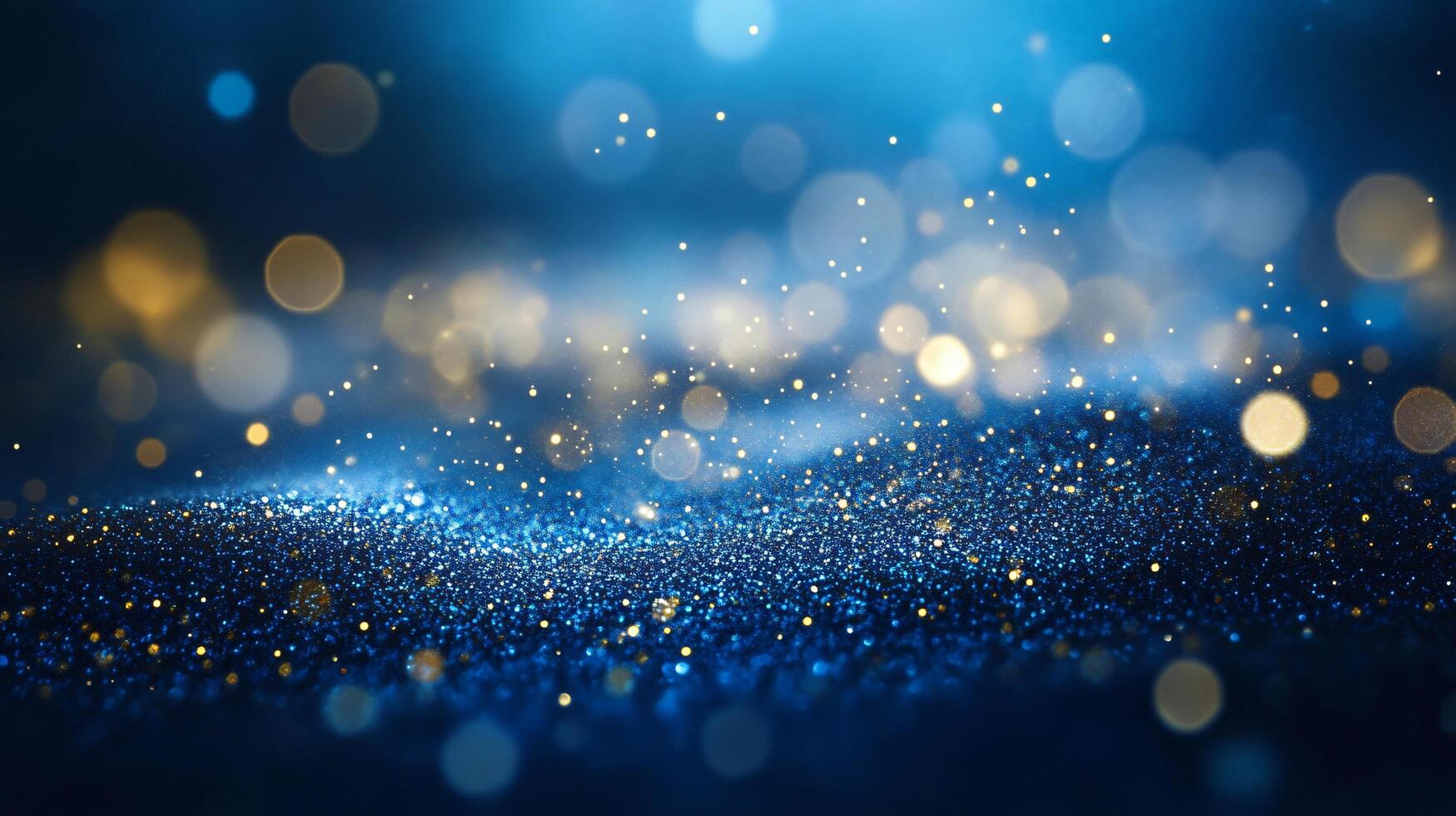 Blue and gold background with a lot of sparkles. The blue background is the sky and the gold is the sun photo