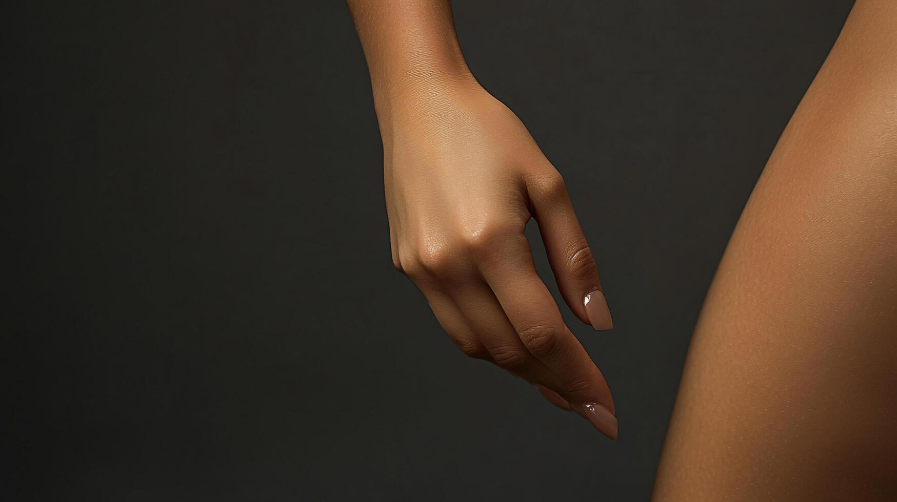 Woman's hand is shown with a lot of moisture on it. The image has a mood of relaxation and comfort photo