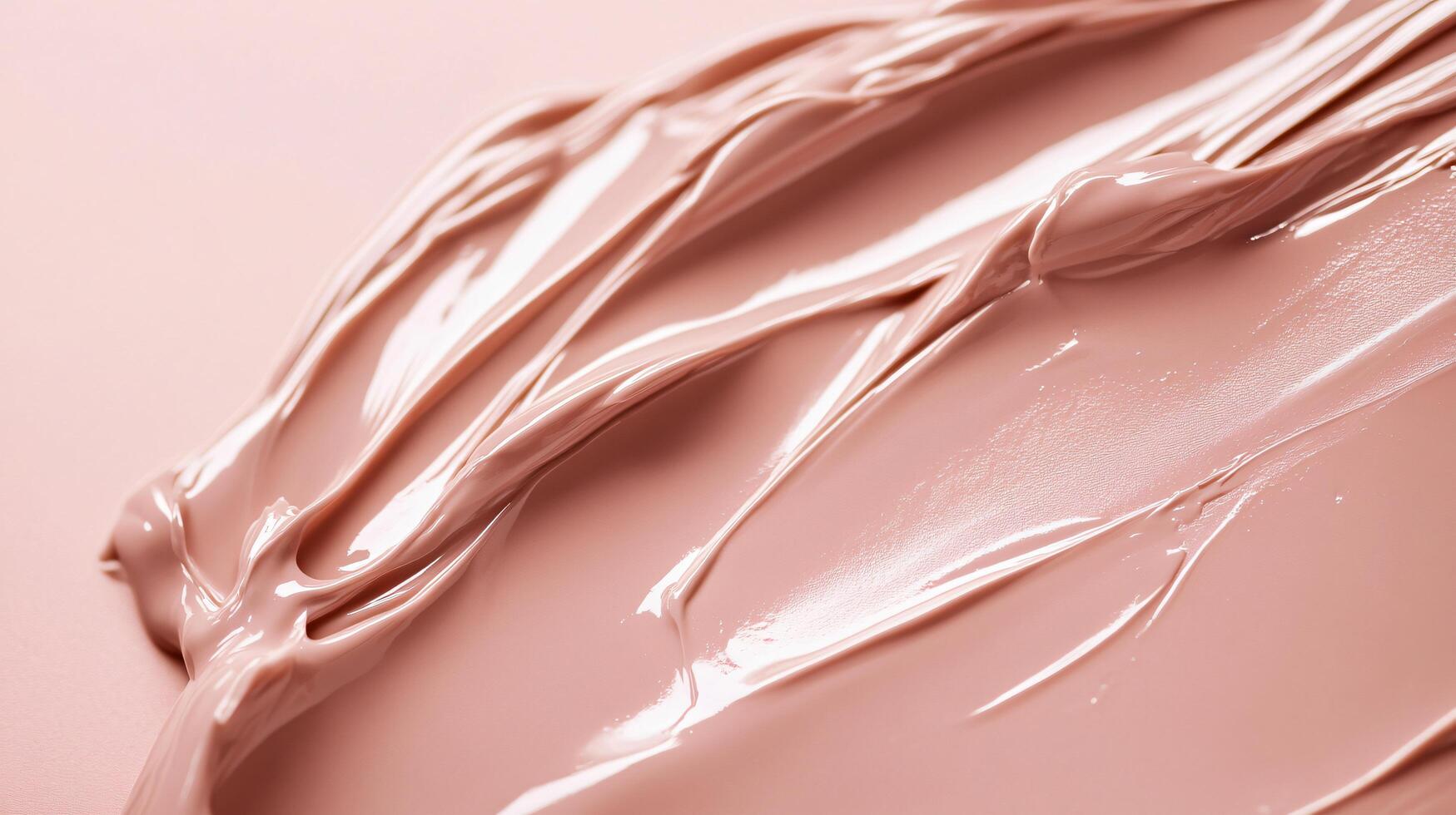 Tube of makeup is shown with a pink background. The tube is half empty, and the makeup is creamy and smooth. Concept of luxury and indulgence photo