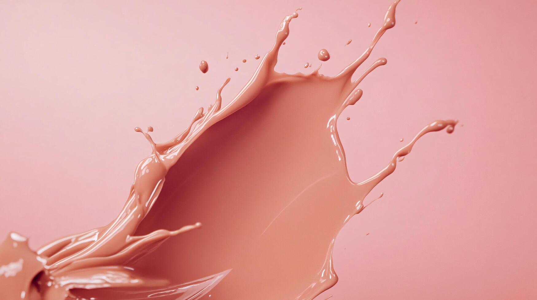 Splash of pink paint on a pink background. The splash is made up of a lot of different colors, including red, orange, and yellow photo
