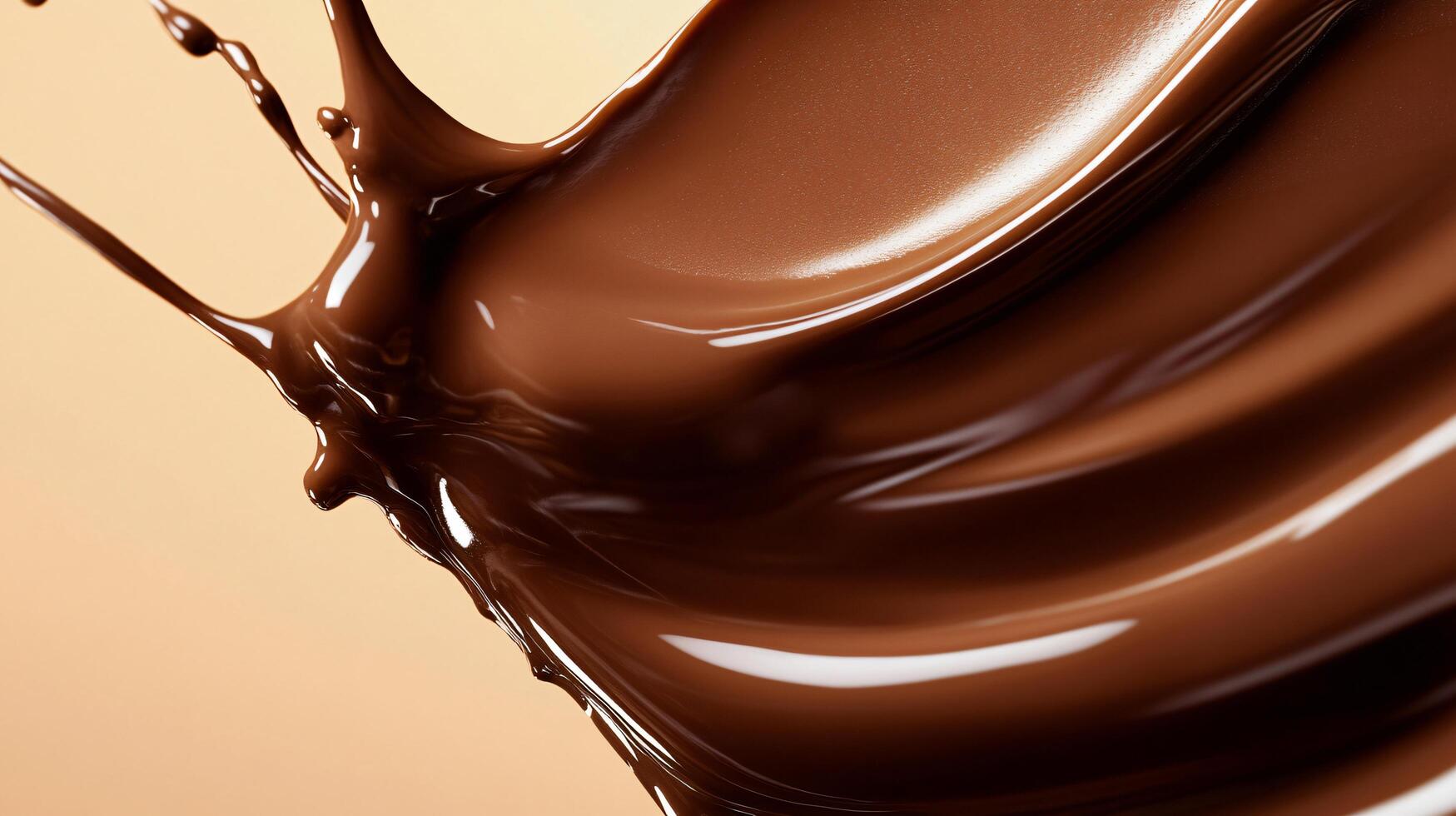 Chocolate bar is melting and dripping down a table. Concept of indulgence and pleasure, as the chocolate is a popular treat that many people enjoy photo