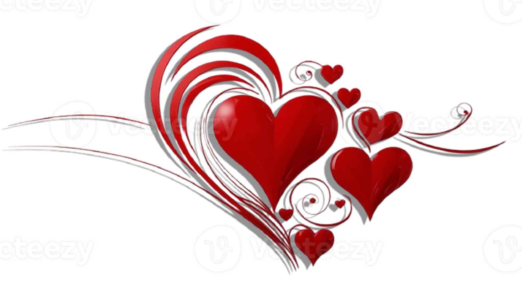 Transparent Background Glossy Red Heart Shape Illustration png