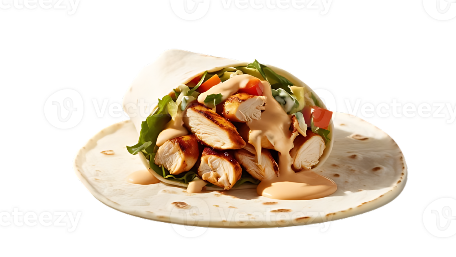 Chicken Wrap Graphic for Restaurant Branding png