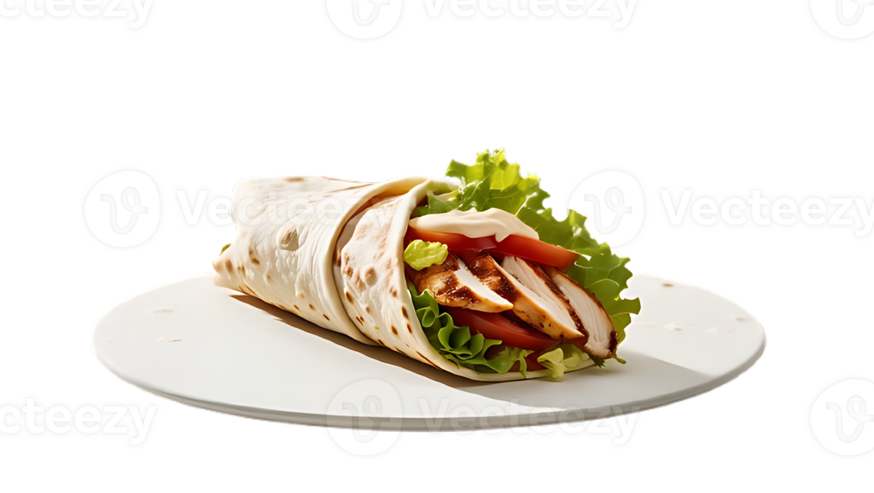 Mouth Watering Chicken Wrap with Transparent Background png