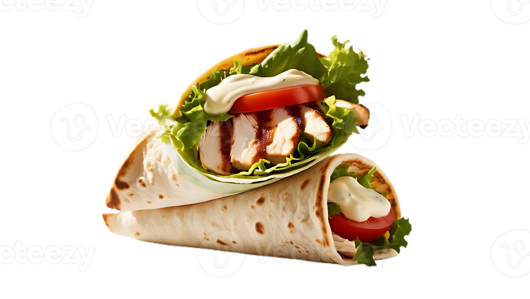 Healthy Chicken Wrap Image for Commercial Use png