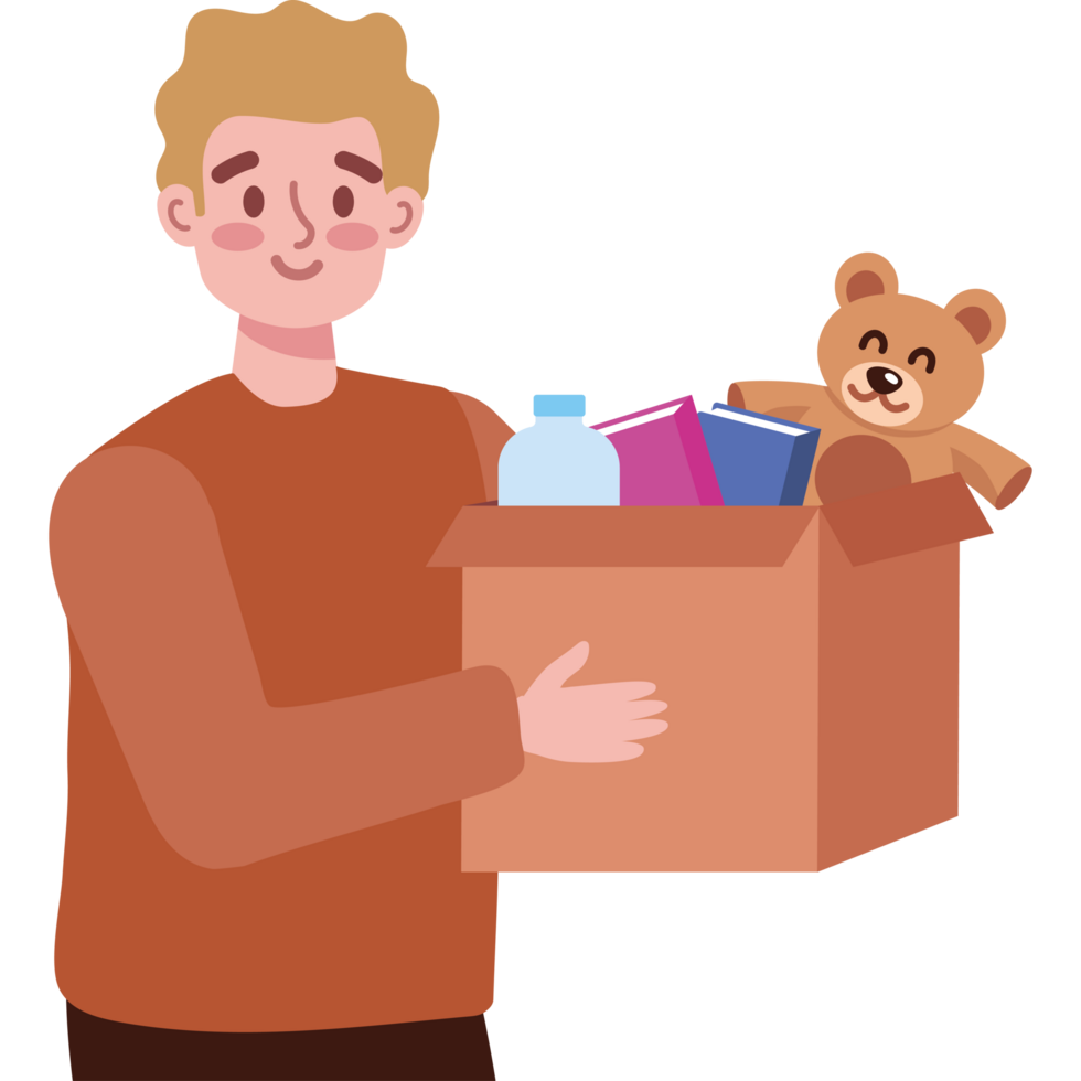 guy and donation box png