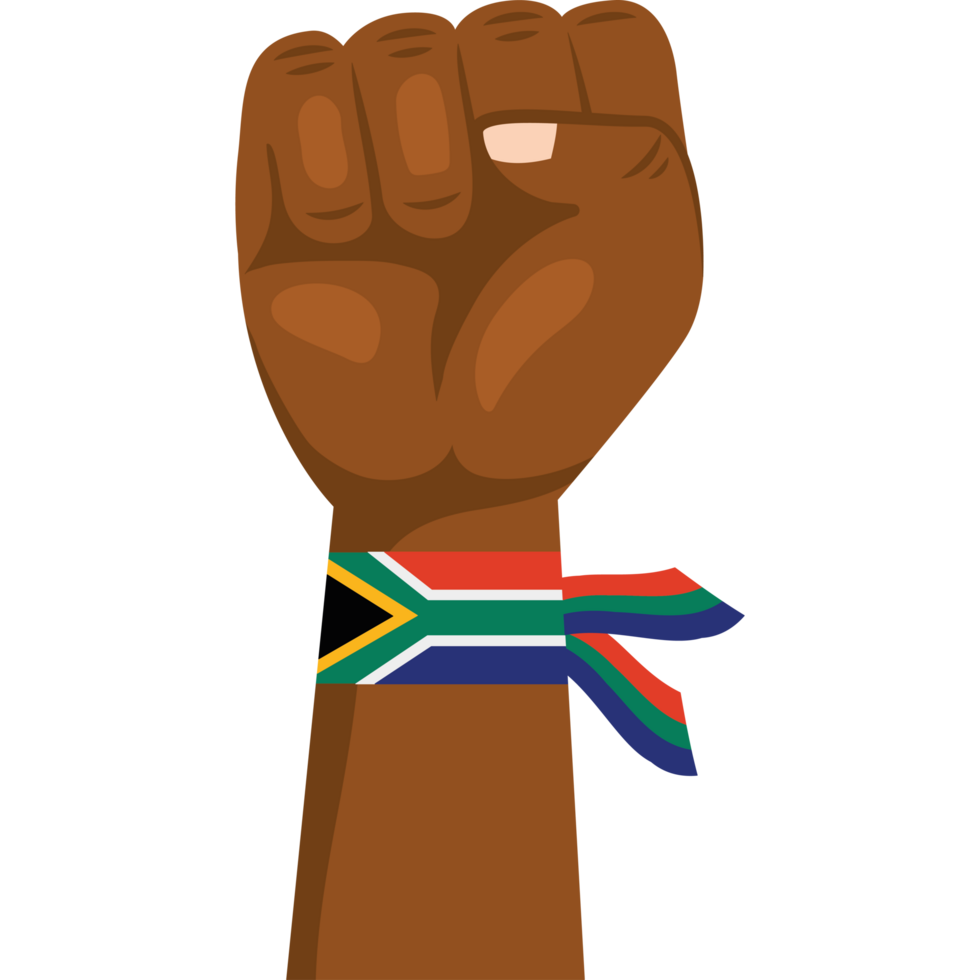 hand with bracelet south africa flag png