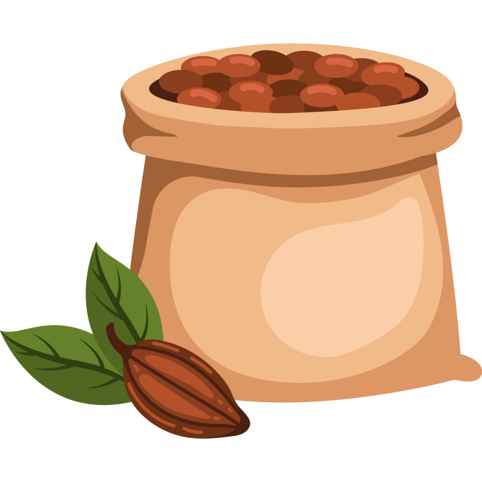 cocoa sack and bean png