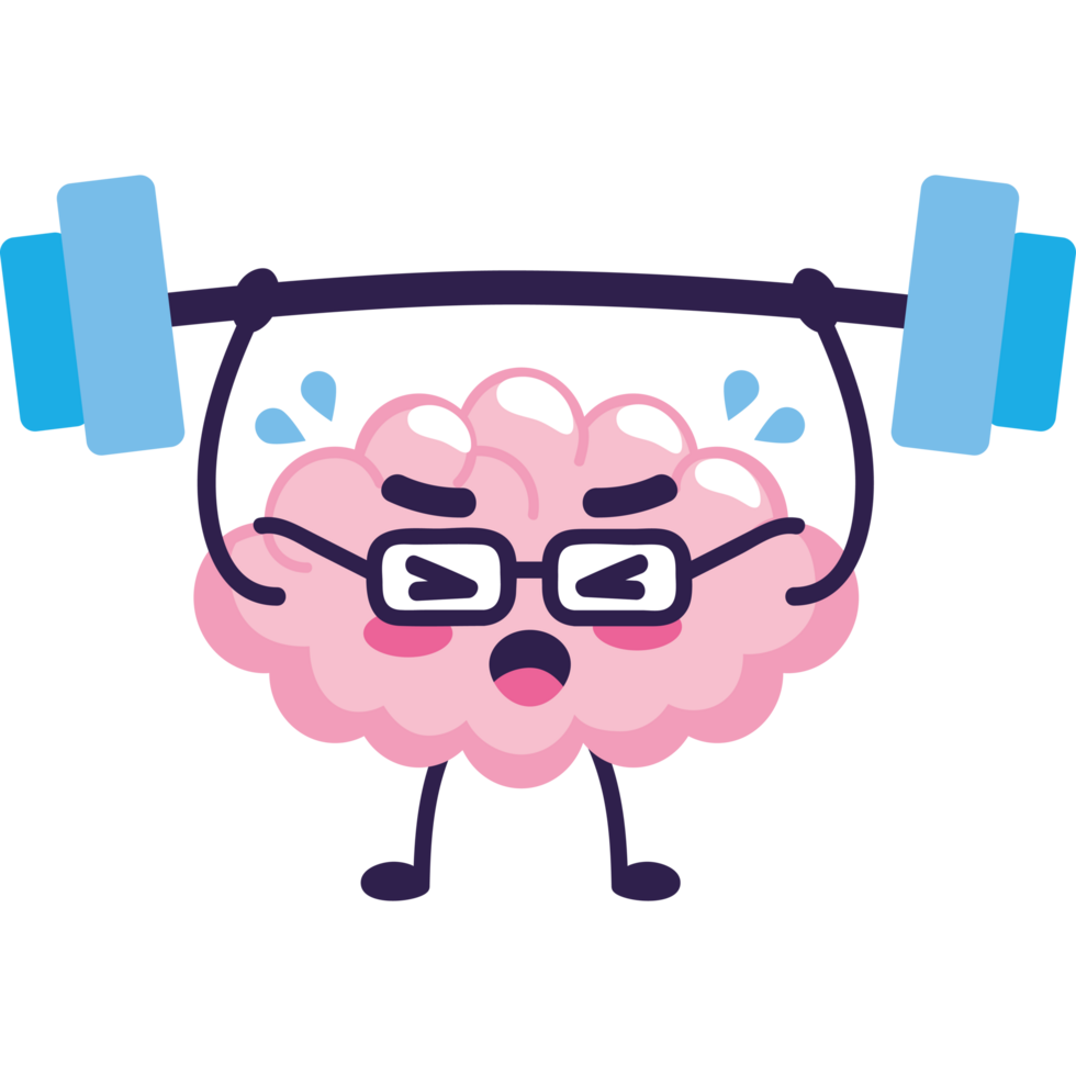 brain doing exercise cartoon png