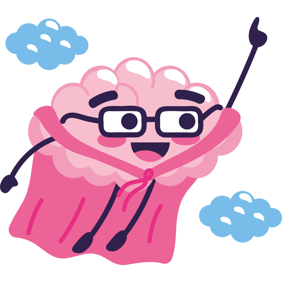 brain super hero with cape png