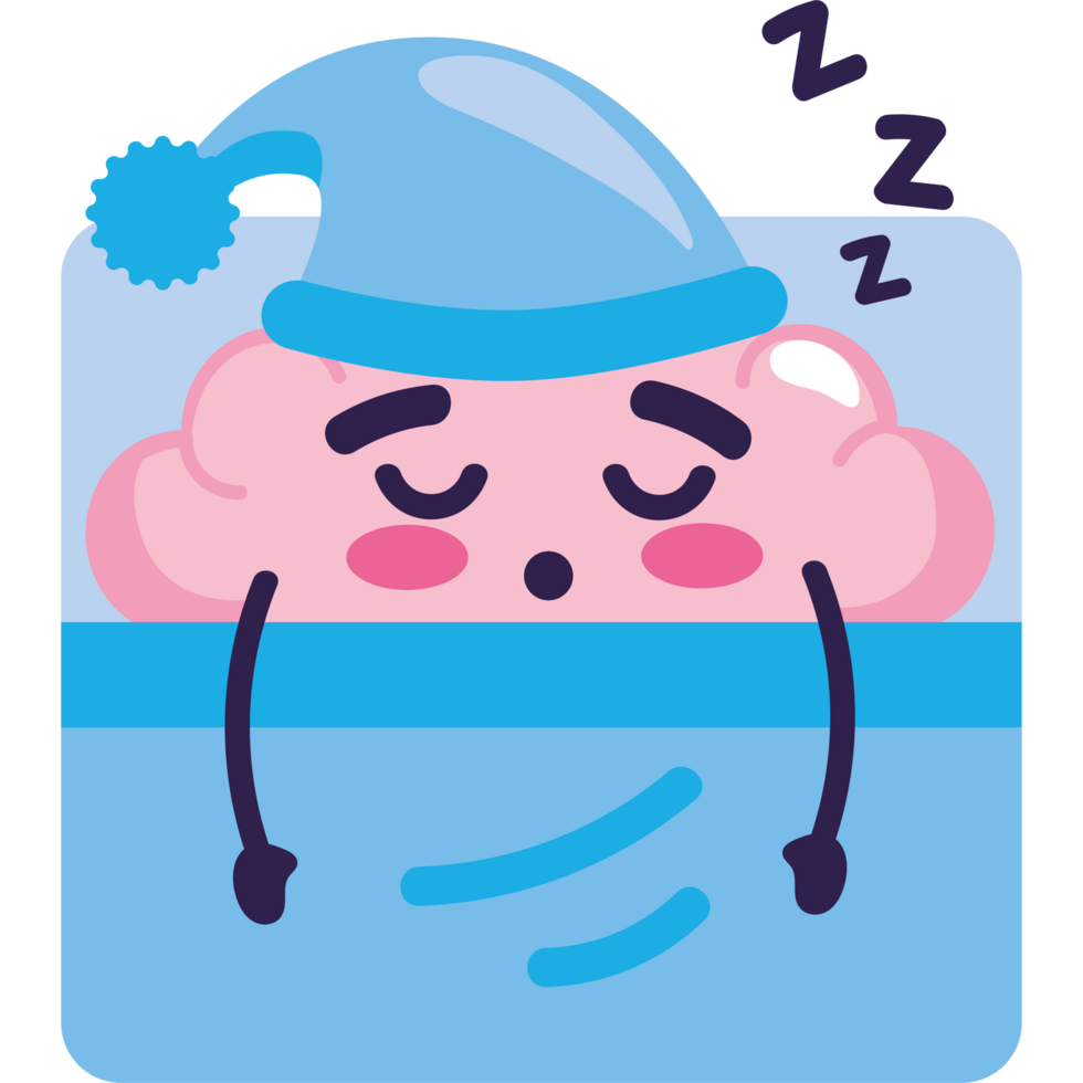 cartoon brain sleeping in bed png