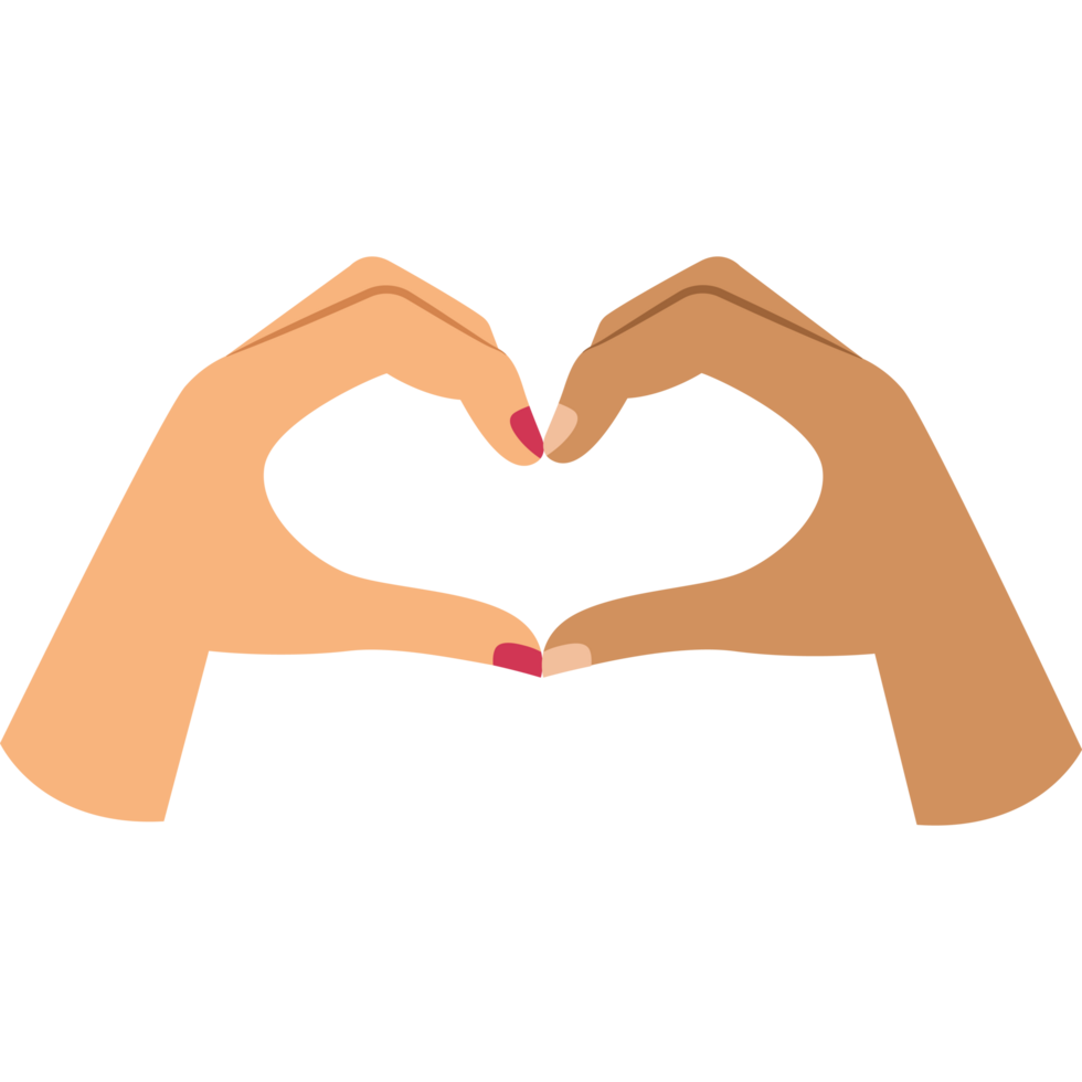 two hands making heart sign png