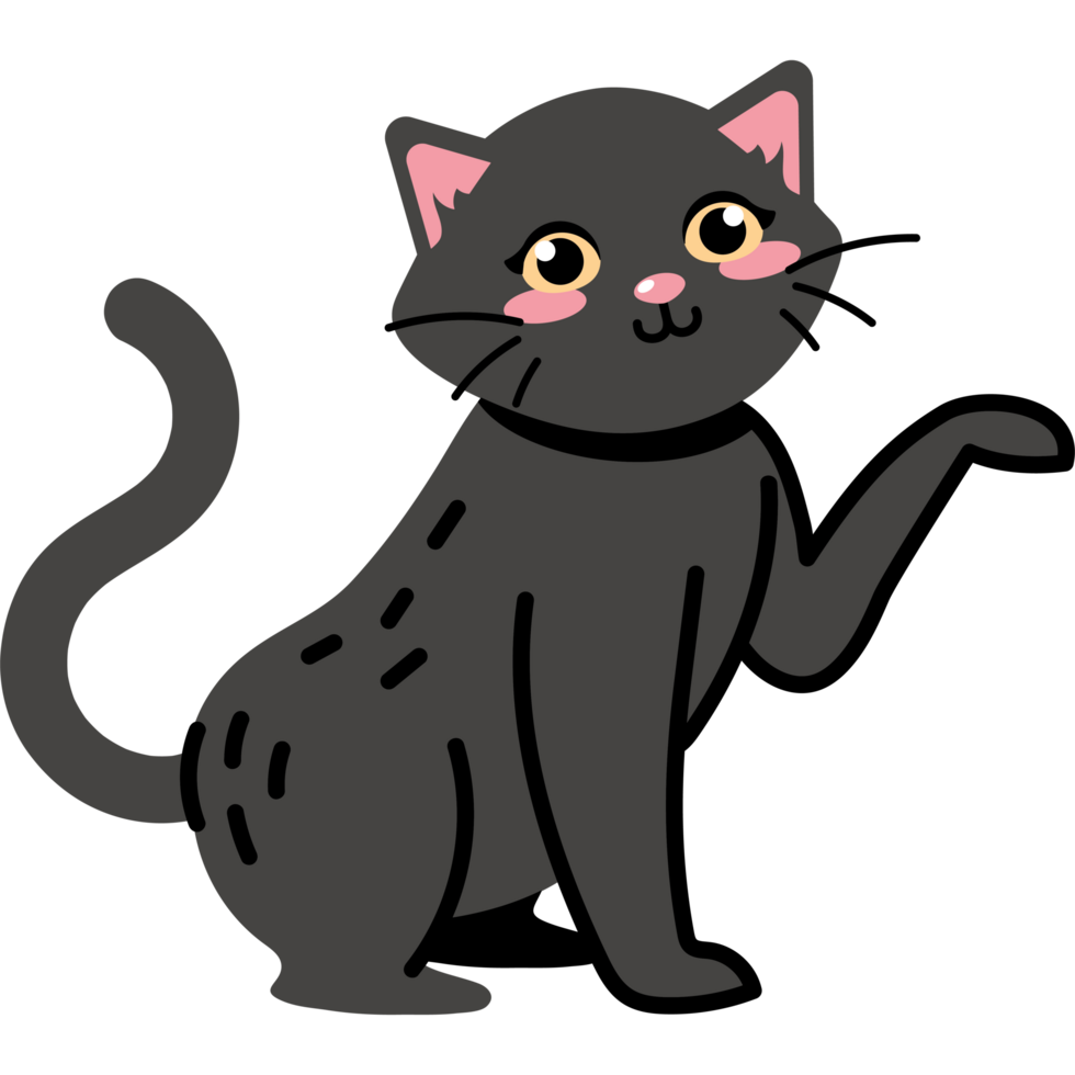 cartoon funny cat black color png