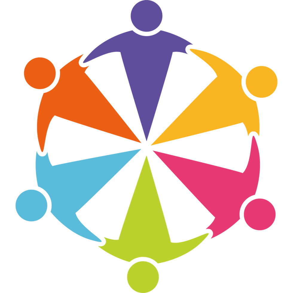 team motivated people in a round png