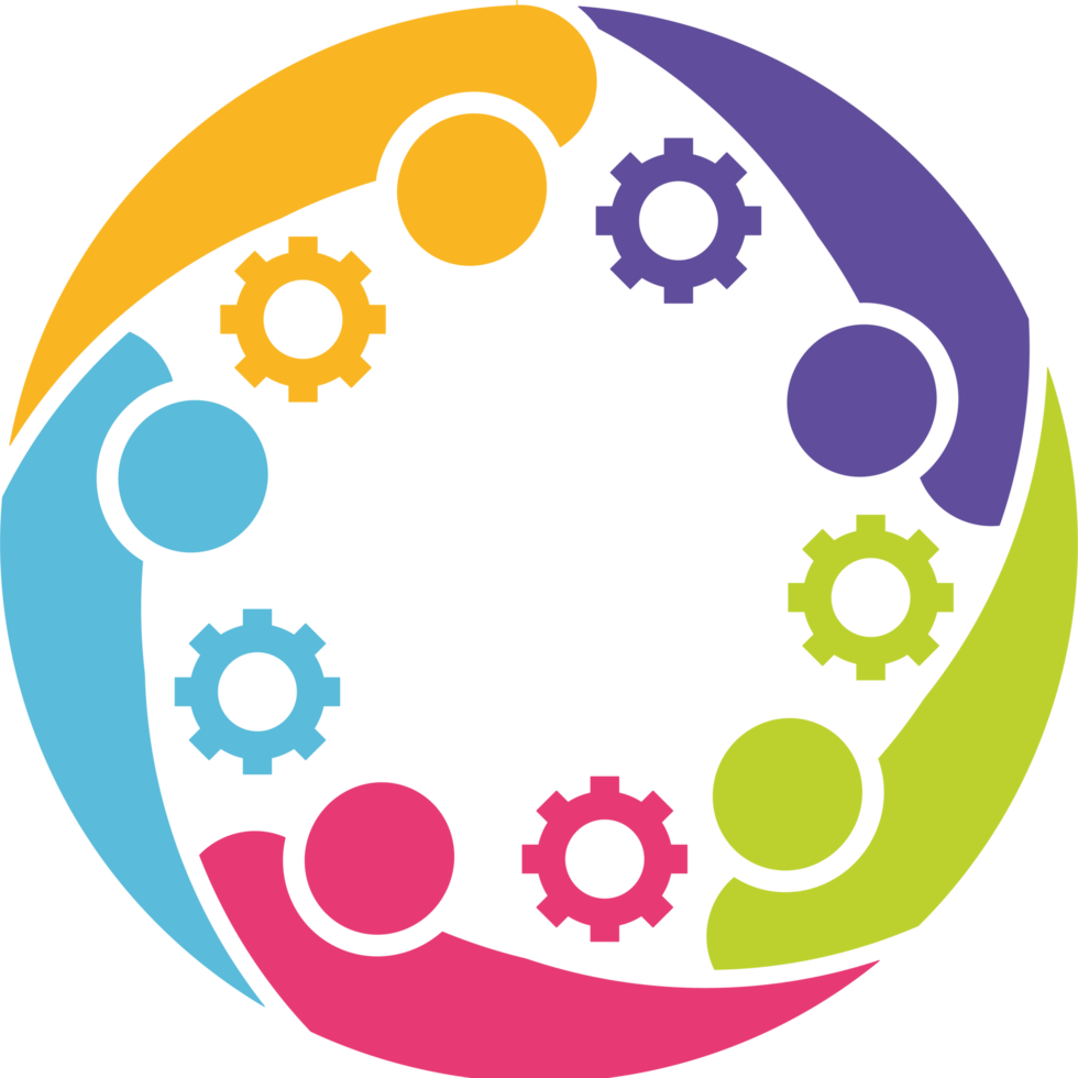business teamwork in round shape png