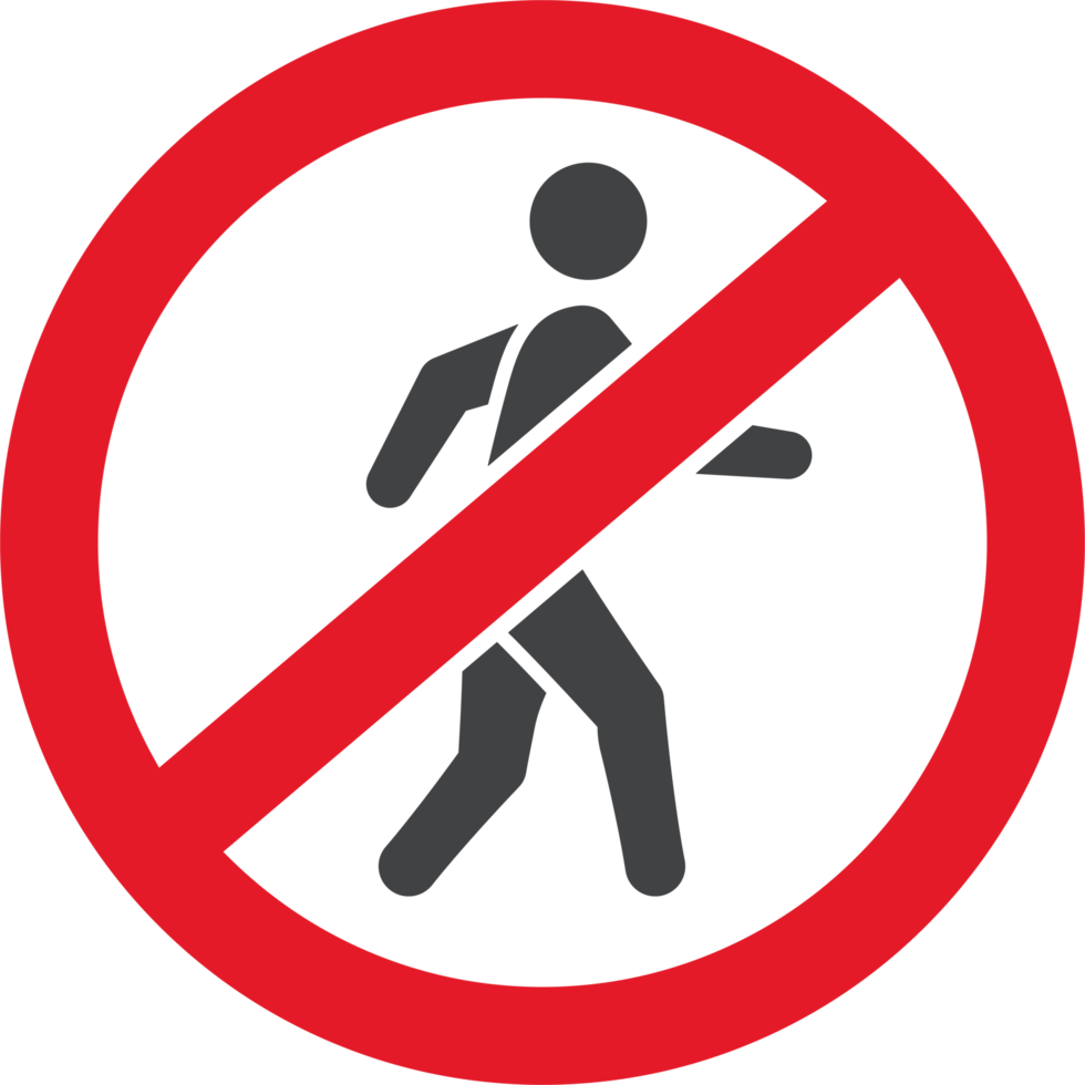 no crossing pedestrian pictogram png