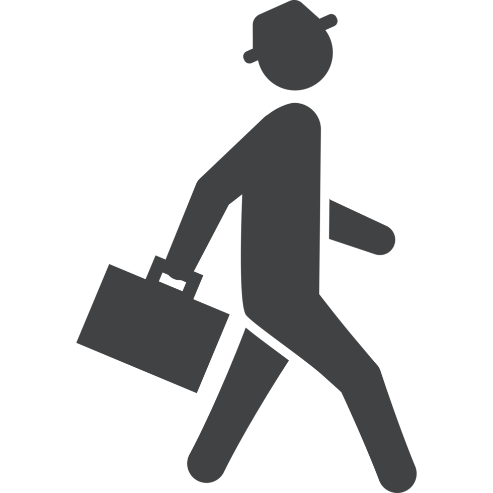 businessman with briefcase walks to work png