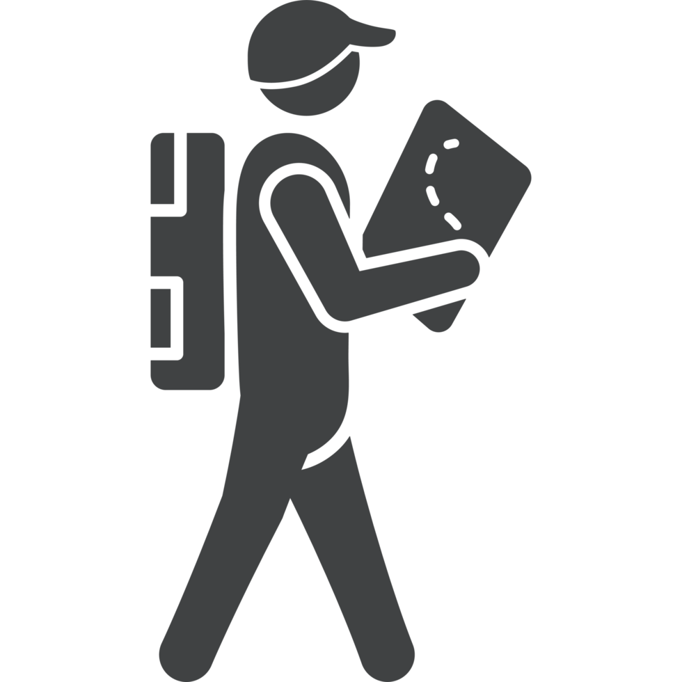 delivery man walking with box png