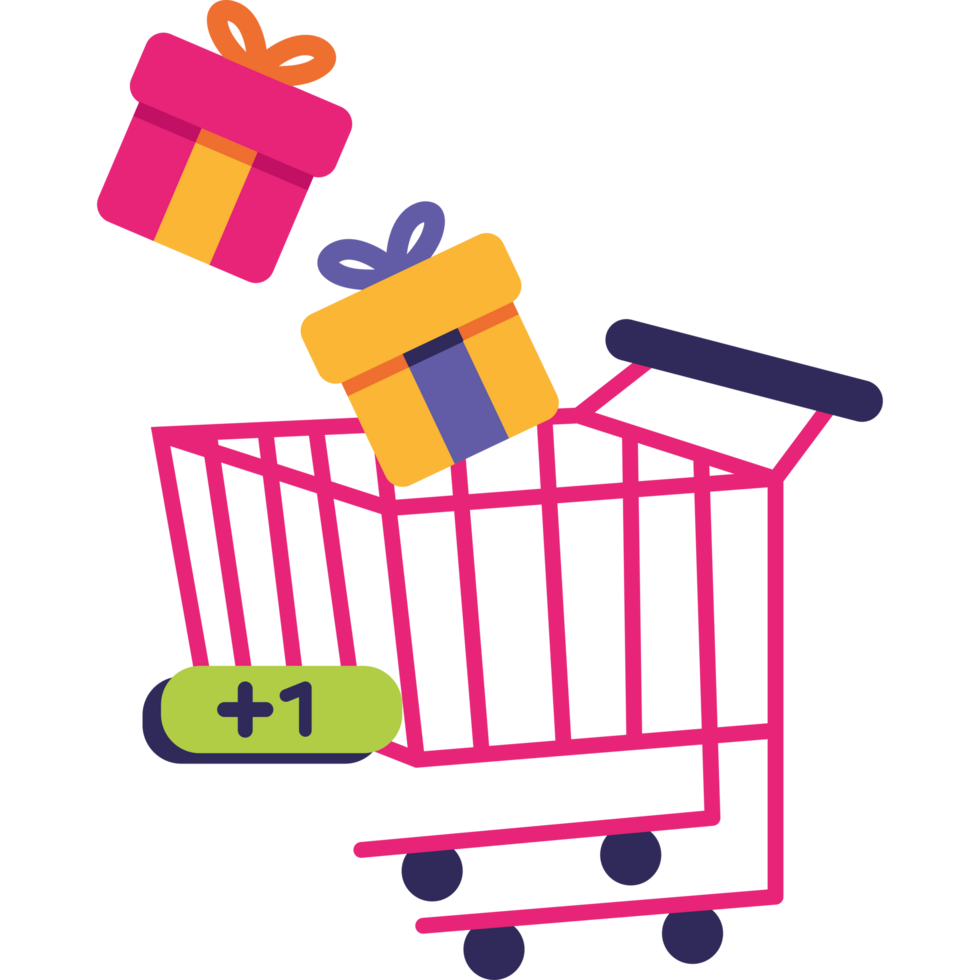 online shopping trolley with boxes png
