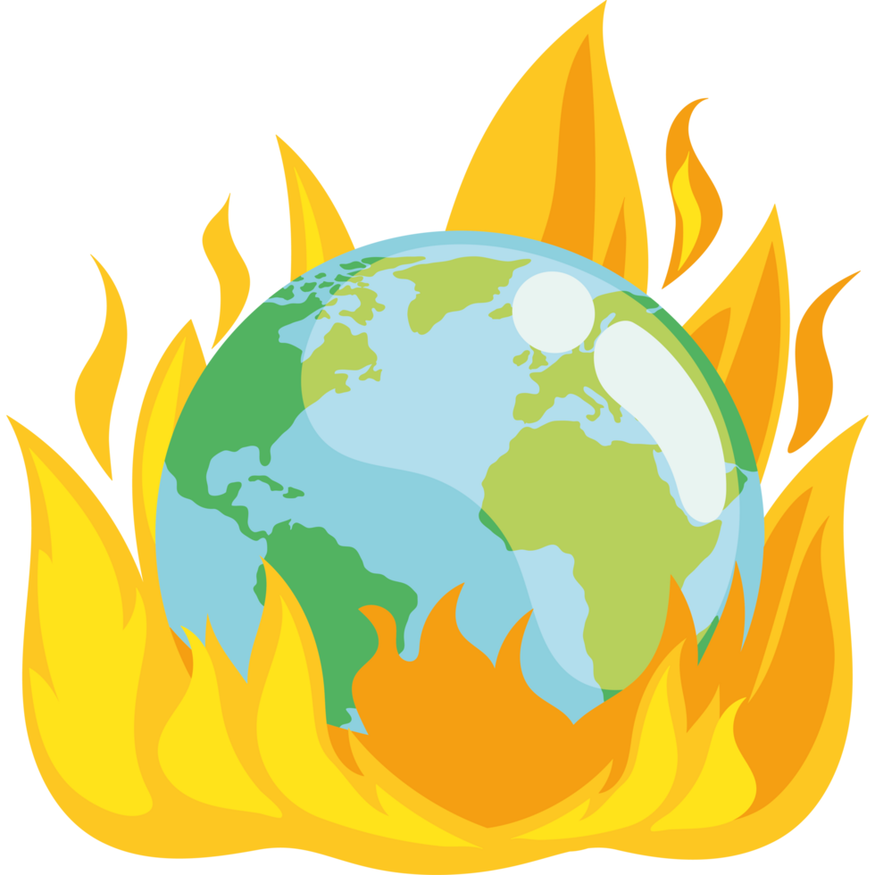 global warming burning earth timer png