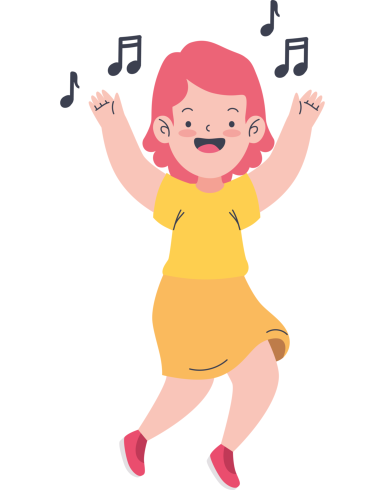happy girl dancing png