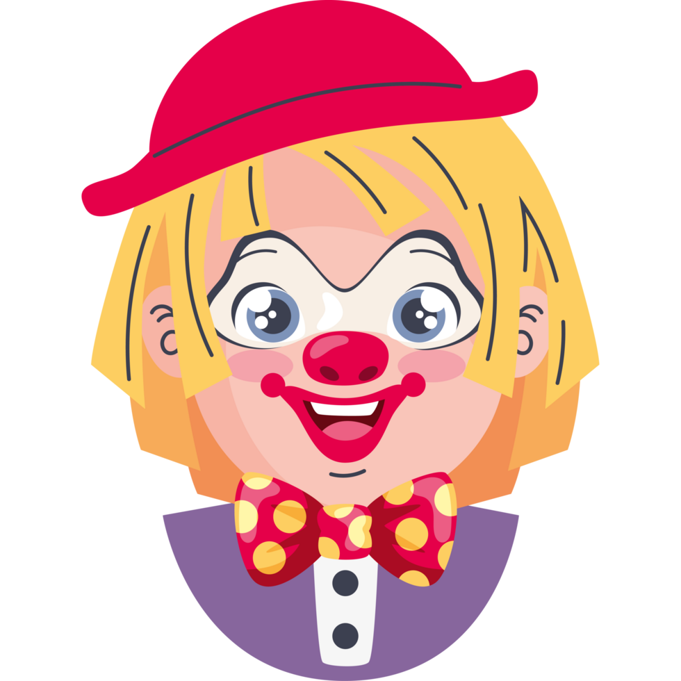 happy clown head with bow tie png