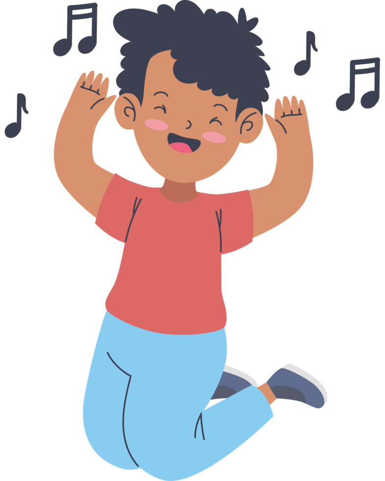 cartoon boy dancing png