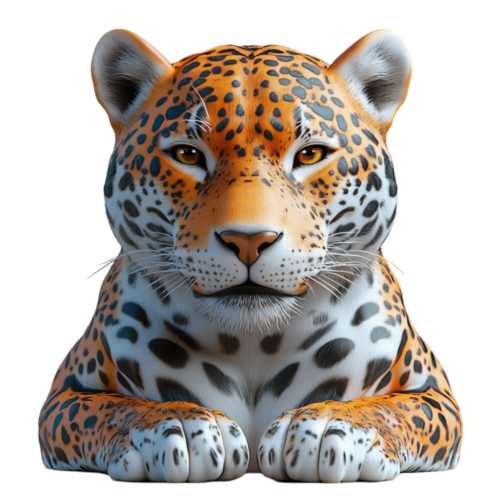Realistic Leopard Illustration with Intense Stare png