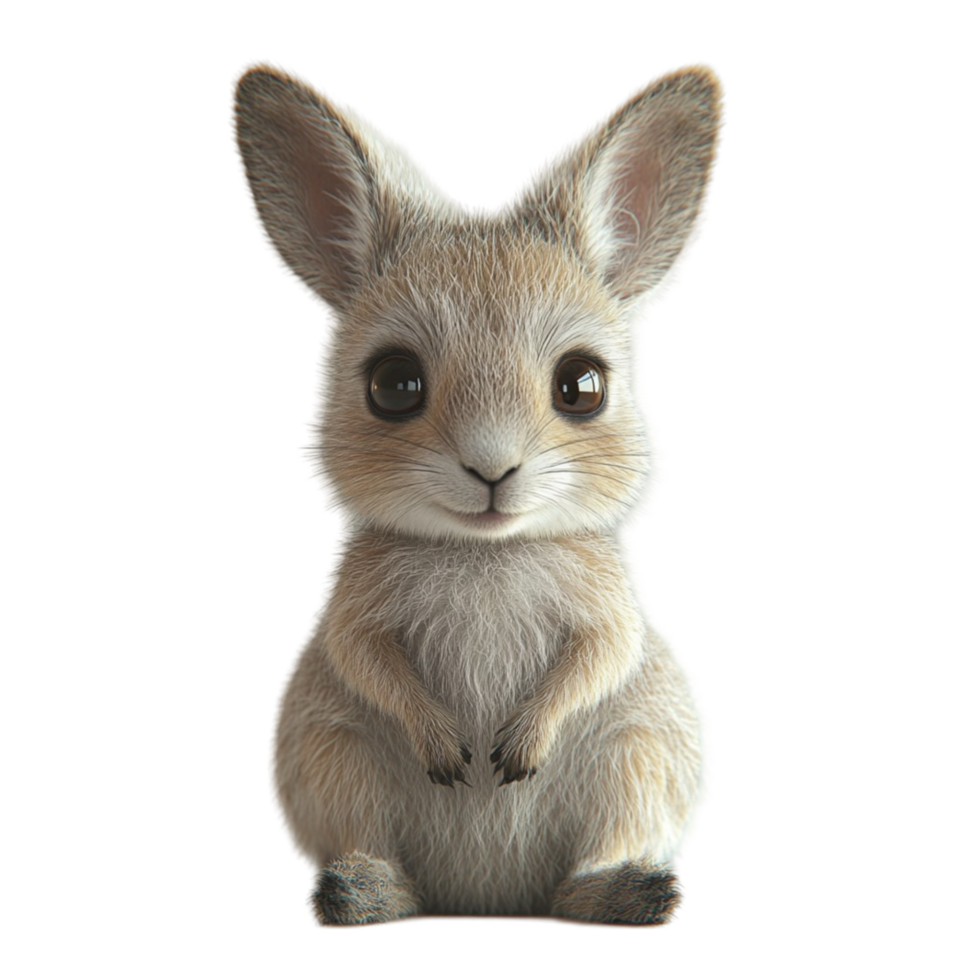 Bunny Sitting Calmly on a Plain Background png