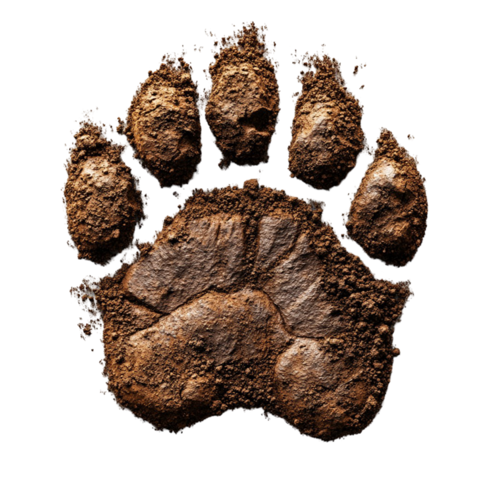 Muddy Paw Print with Transparent Background png