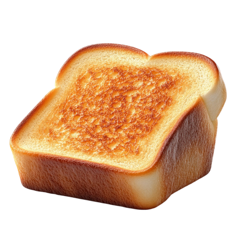Slice of Toasted Bread with Golden-Brown Surface and Crispy Texture png