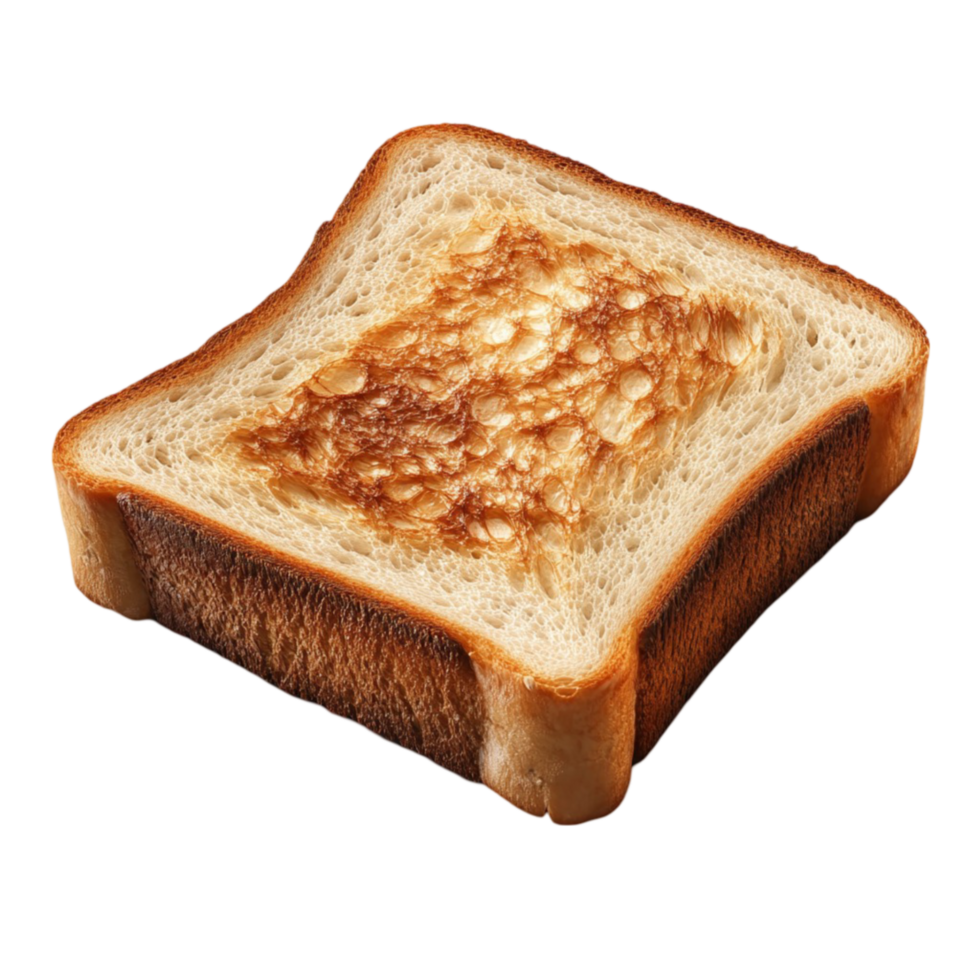 Slice of Toast with Golden-Brown Crust and Toasted Inner Part png