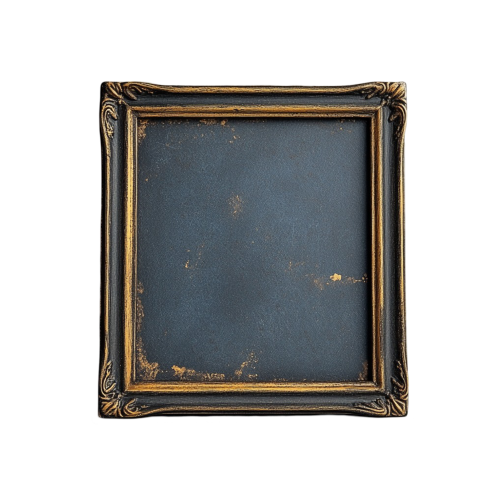 Old Gold Frame on Transparent Background png