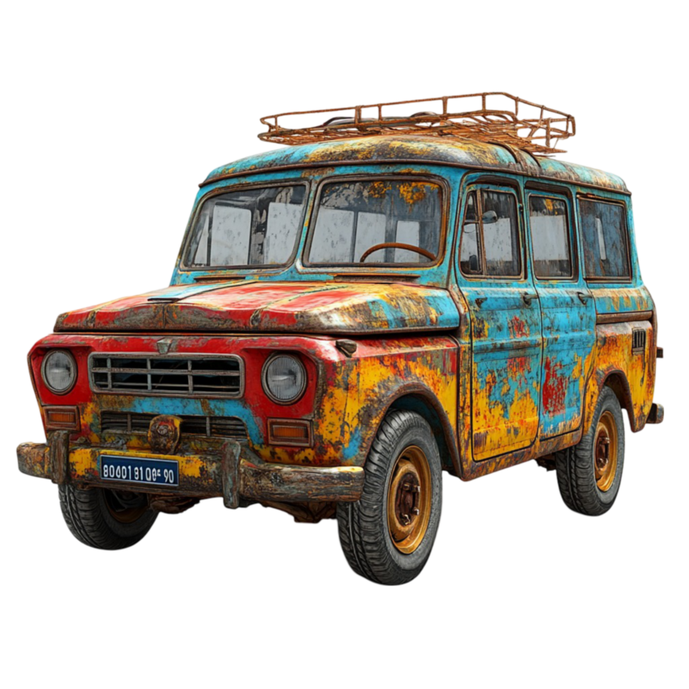 Adventure Jeep with Roof Luggage Ready for Exploration png