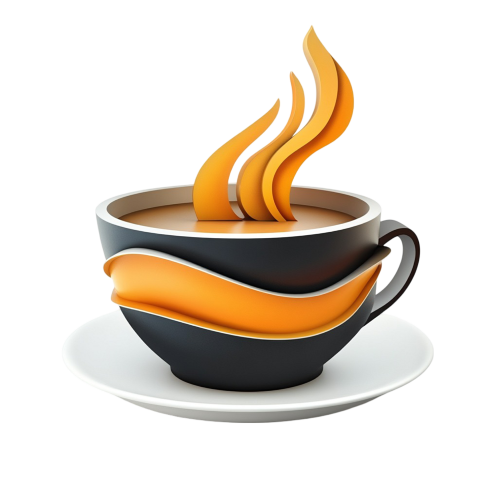 Cup of Coffee with a Flame on Top png