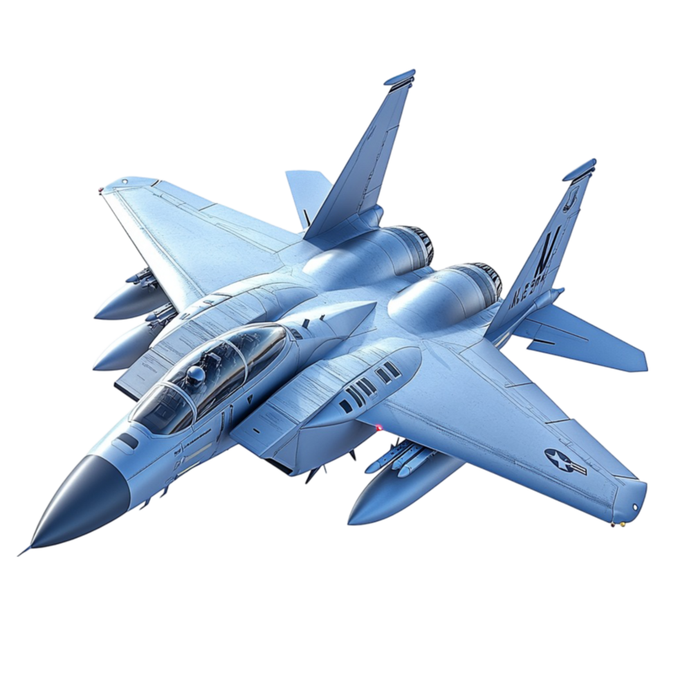 Futuristic Aircraft with Sleek, Angular Design and Metallic Silver Finish png