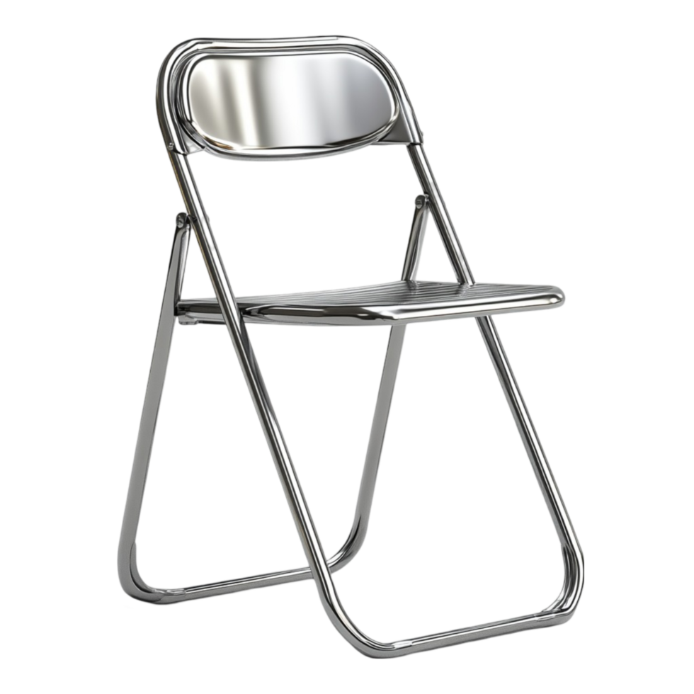 Silver Folding Chair Front View png