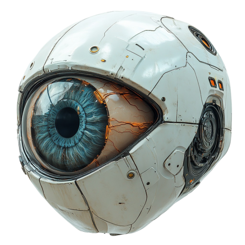 Robotic Eye with Blue Iris png