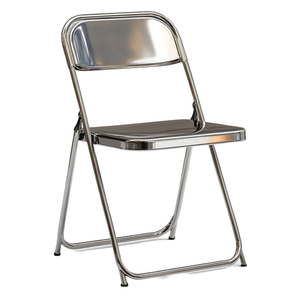 Silver Folding Chair Side View png