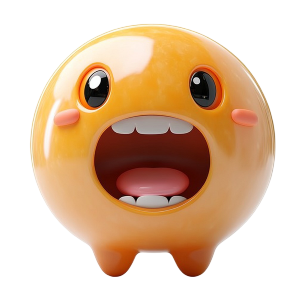 Cartoonish Yellow Character with Surprised Expression png