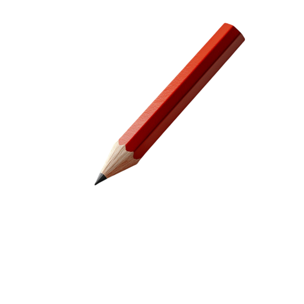 Glossy Red Pencil for Drawing and Writing png