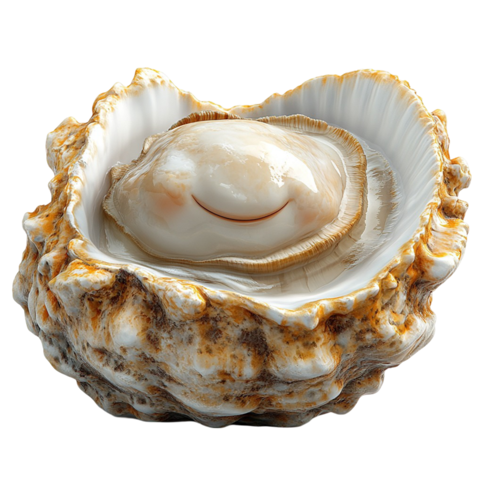 Cute Seashell with Pearl in 3D png
