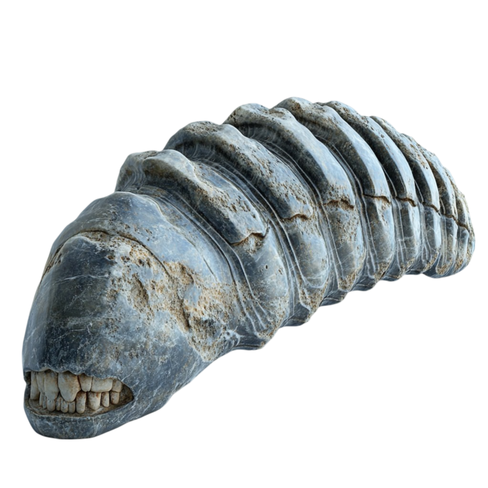 Segmented Fossil Cartoon of Ancient Marine Creature png