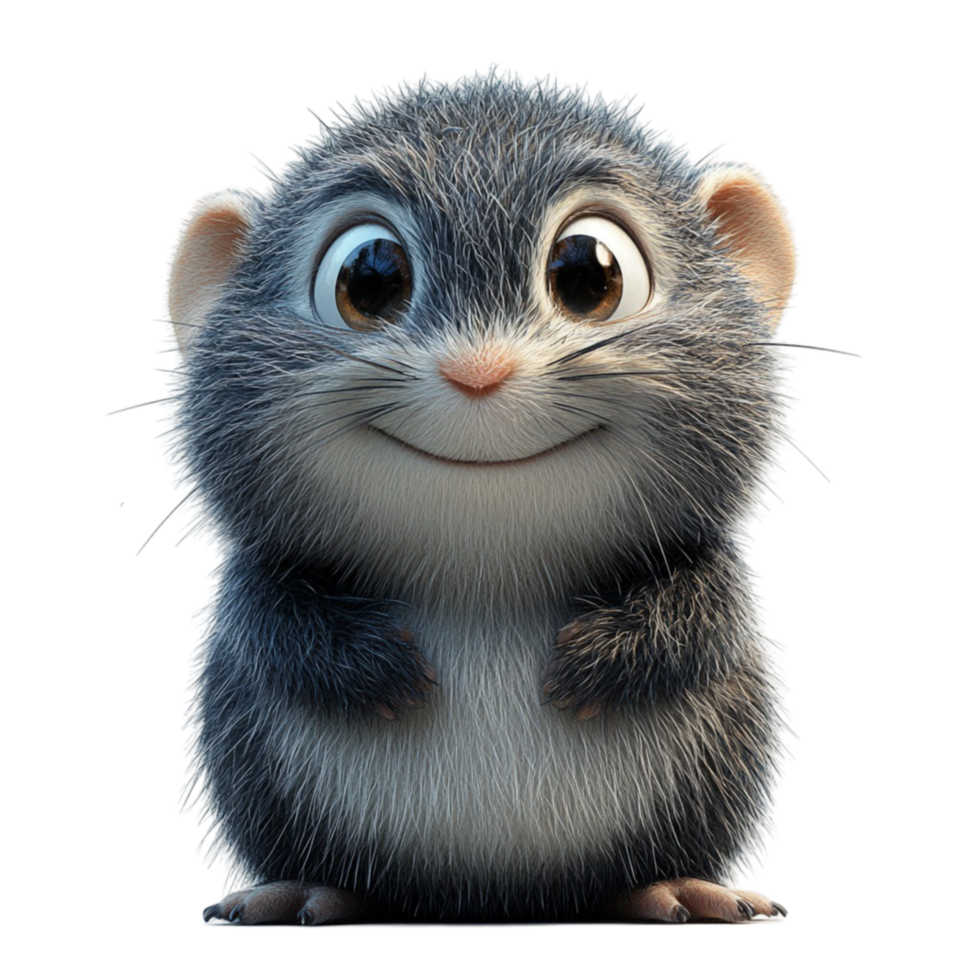 Playful Hamster Cartoon with a Happy Expression png