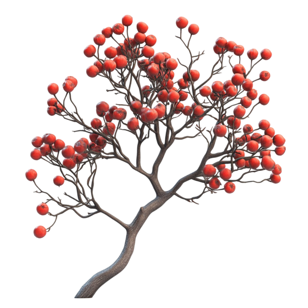 Red Blossoming Tree with Flowers png