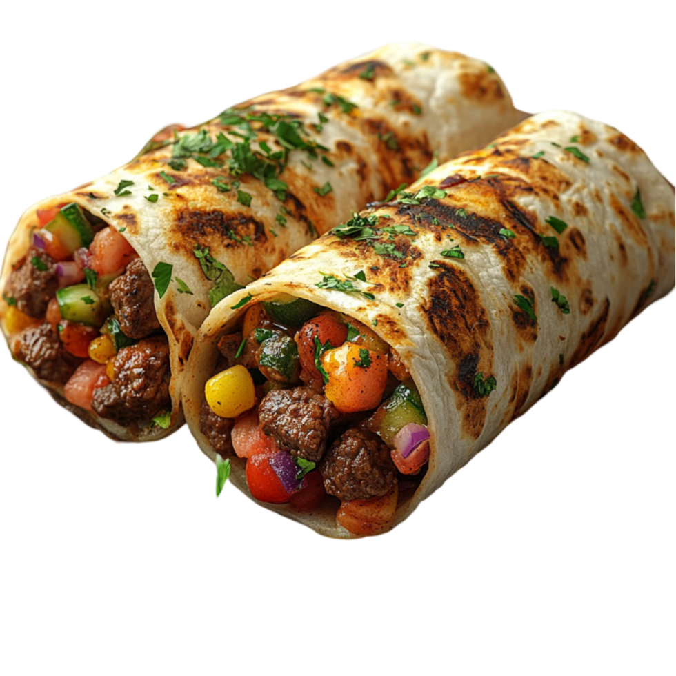 Tasty Burritos with Colorful Ingredients png