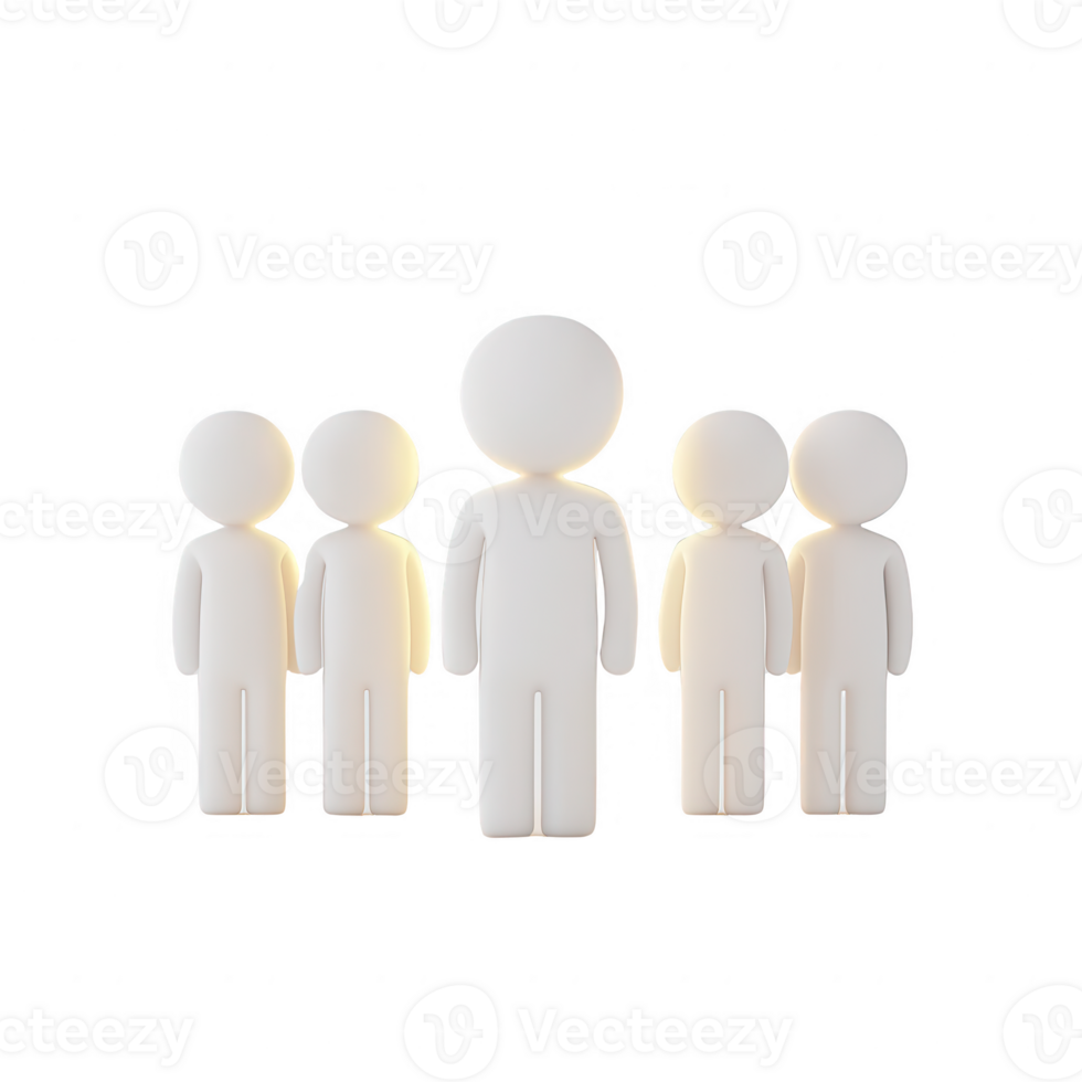 Group of simplified figures representing teamwork and collaboration concept. png