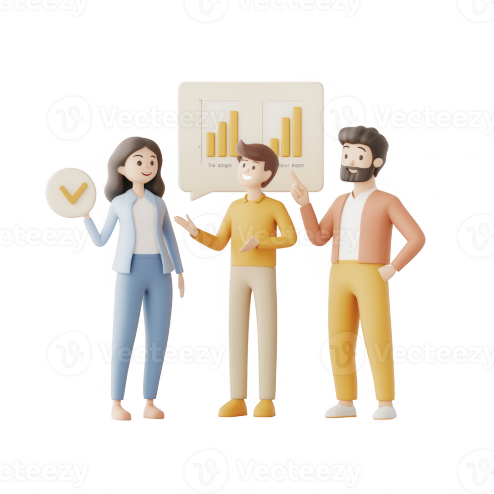 Three professionals discussing data insights and strategies in a modern workspace. png
