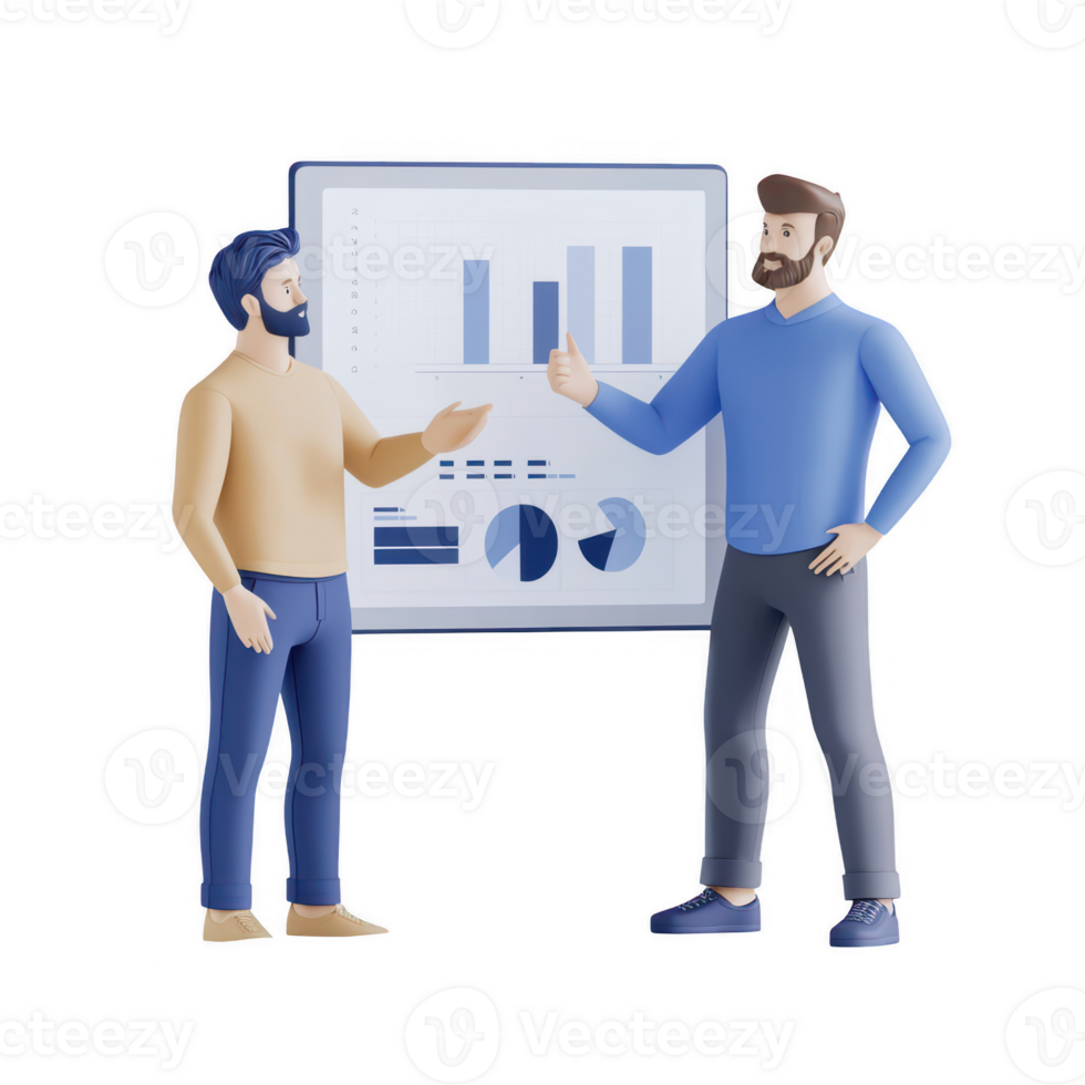 Two professionals discussing data analytics and business growth strategies. png