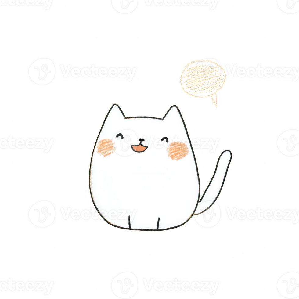Cute cartoon cat with a cheerful expression and playful demeanor. png